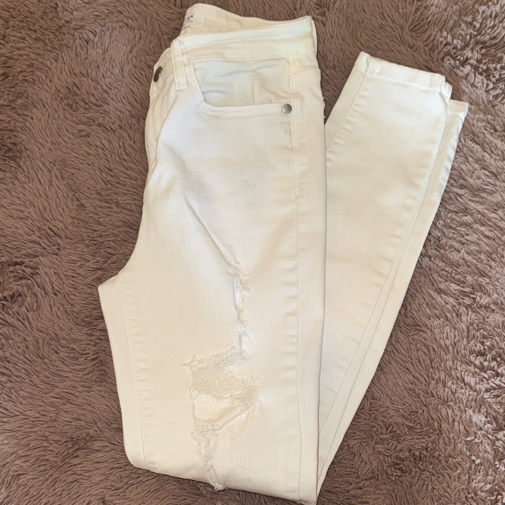 Judy Blue Women's White Distressed Denim Skinny Jeans Skinny Fit size 3 / 26 - Picture 12 of 16